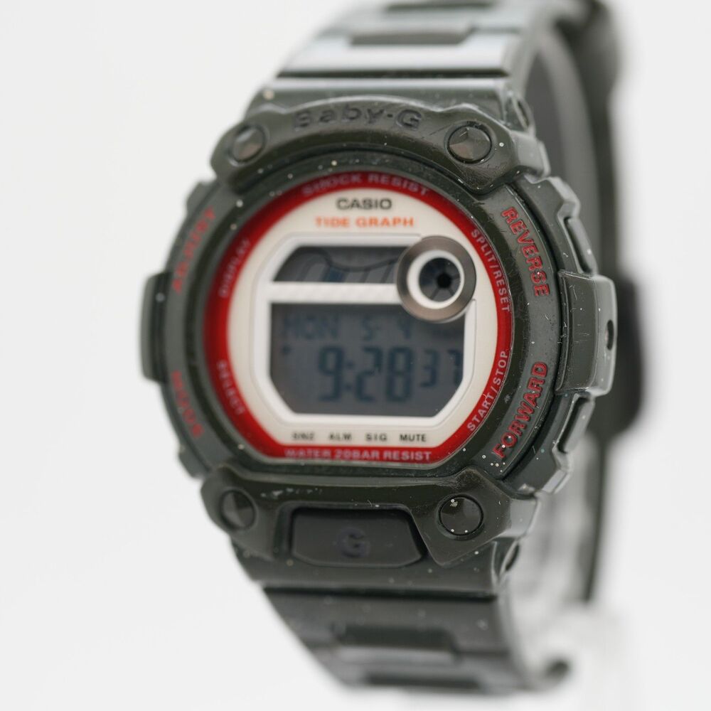 Casio Baby-G BLX-101 G-Lide Tide Graph Watch - Olive Green - New Battery